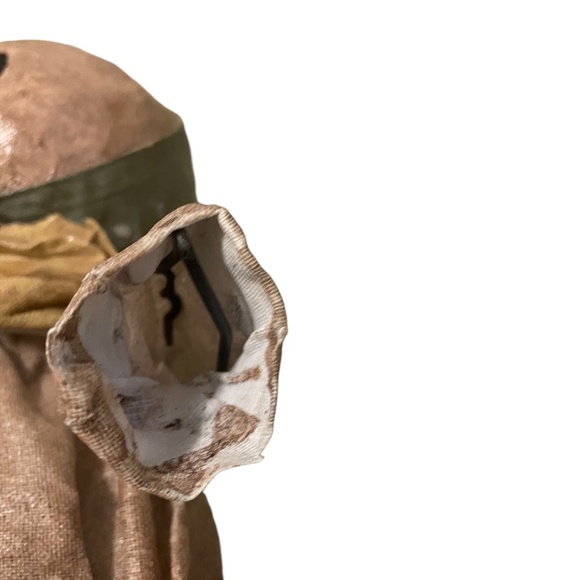 Set Of 2 Vintage Handmade Primitive Paper Mache Doll - Picture 9 of 13